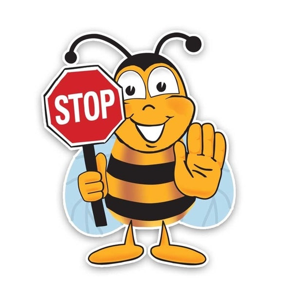 14.2CM*18.2CM BEE STOP Decorate Sticker Car Decal 12-300846
