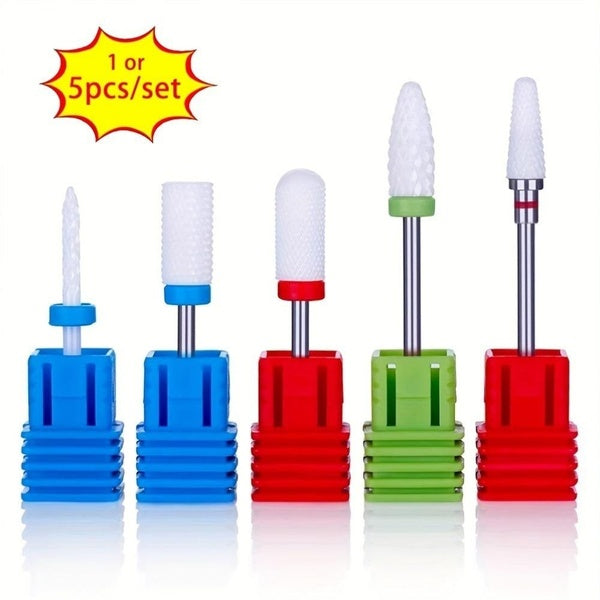 Nail Drill Bits Set, Ceramic Polishing Head for Gel Nails, Cuticle Remover Machine Tool, Professional Manicure Tech Equipment, Dead Skin Removal Dril