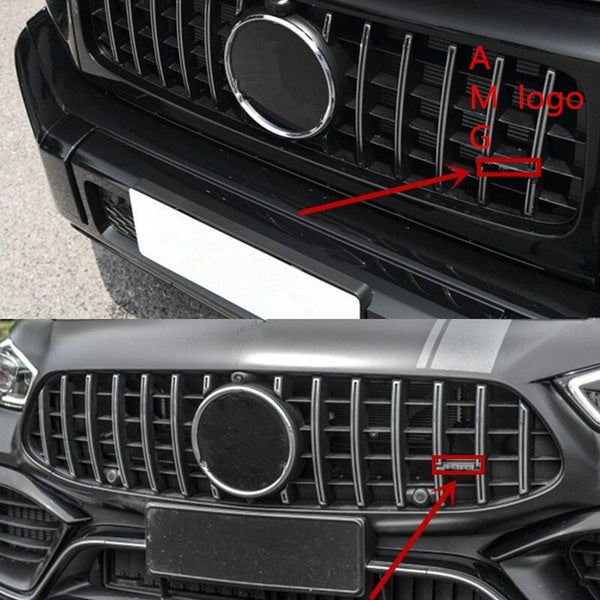 Fit for W212 W202 W211 W210 W205 CLA CLS GT Big G G63 GTR T shape Front Grille Car Sticker Emblem Badge