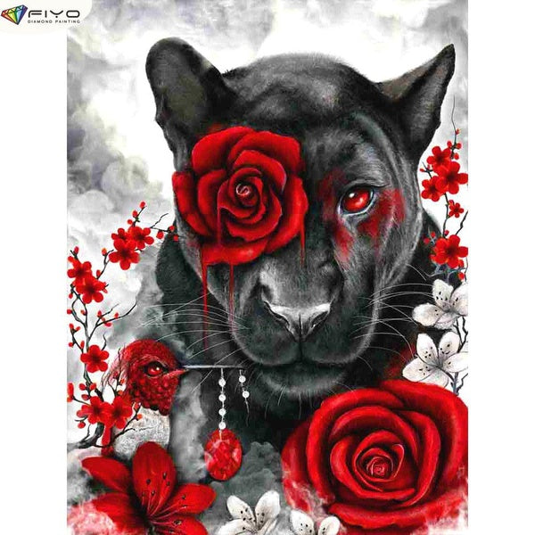 Leopard DIY 5D Diamond Painting Full Drill with Number Kits Home and Kitchen Fashion Cross Stitch Embroidery Paintings Canvas Pictures Wall Decoratio
