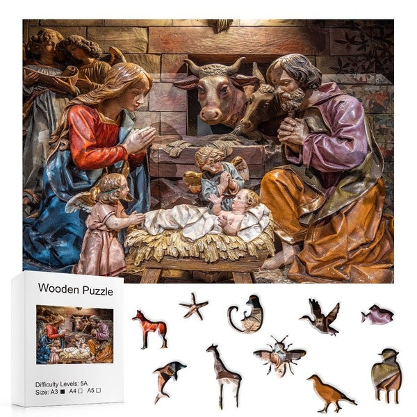 Priez pour de beaux puzzles en bois, des jouets de puzzle pour enfants à faire soi-même, des jouets difficiles pour soulager le stress des adultes, d