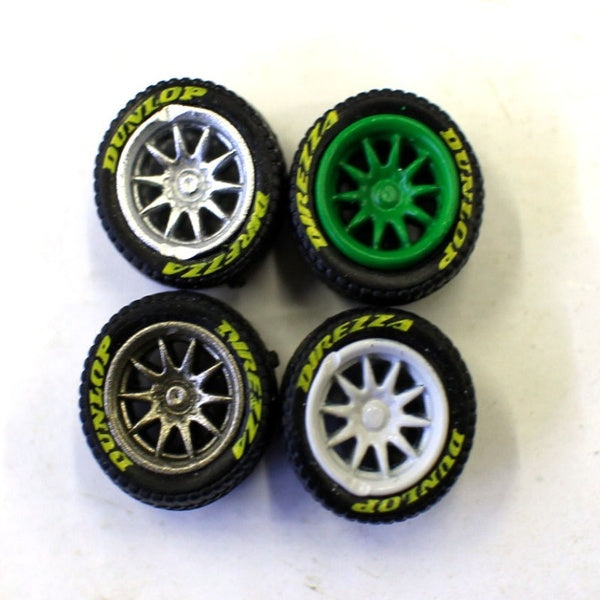 New 1-64 Model Alloy Modified Wheel 4pcs Set Wheels Tire Hot Wheels Model Modified Car Accessories
