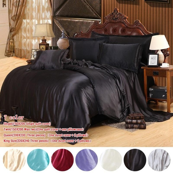 Upgrade 1-2-3PCS Popular Satin Silk Bedding Set Luxury Queen King Size Bed Set Quilt Duvet Cover Linens And Pillowcase For Single Double Bedclothes