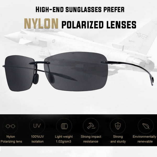 Lunettes de soleil polarisées en nylon mâle TR90 cadre sans monture concepteur de marque pour la pêche à pied Baseball conduite lunettes de soleil ho