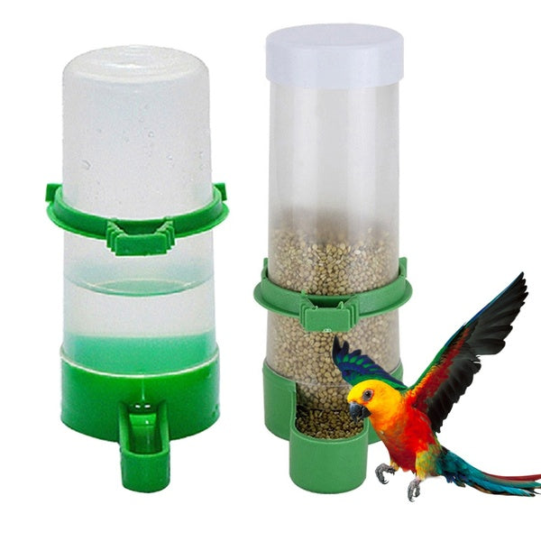 Pet Bird Automatic Drink Water Feeding Parrot Bird Drinker Feeder Watering Plastic with Clip for Aviary Budgie Cockatiel