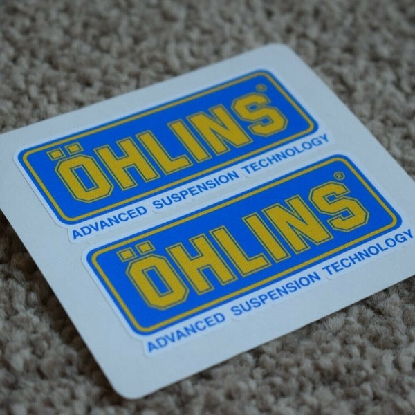 x2 OHLINS Emblème Badge Logo Moto Moto Vélo Racing Decal Autocollants 50mm