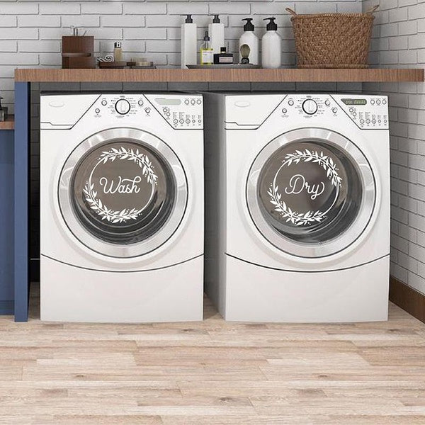 Laundry Wall Sticker Washouse Wash Dry Sign Vinyl Decals Laundry Room Decor Washing Machines Door Decor Vinyl Sticker