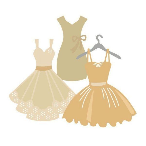 3pcs Women Dress Shape Scrapbooking Dies Metal Cutting Dies Stencils for DIY Album Paper Card Decorative Craft Die Cuts