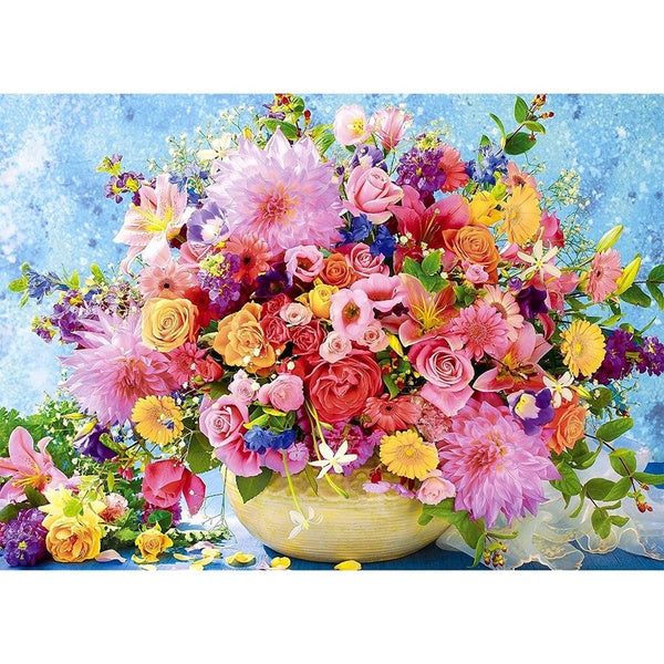 DIY 5D Fresh flowers Pattern Round-Square Diamond Painting Full Drill Diamond Painting with Number Kits Home and Kitchen Fashion Crystal Rhinestone C