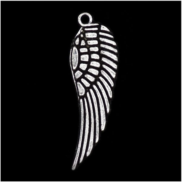 Pack of 30 Angel Wings Charms Pendants Silver Craft Supplies for Jewelry Making Tibetan Accessories for Bracelets Necklace DIY