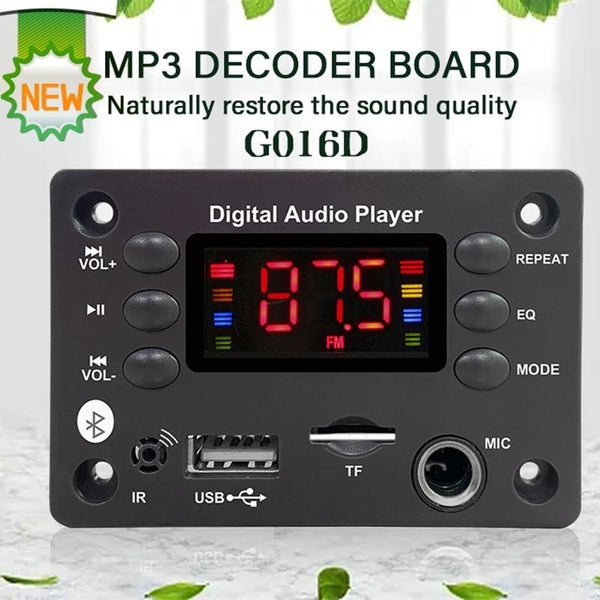 Carte décodeur MP3 Bluetooth 5.0 12V, lecteur MP3, mains libres, Kit Audio pour voiture, Microphone USB TF FM, Radio, lecteur de musique MP3, haut-pa