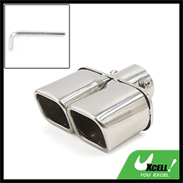 2.4" Inlet Dia Double Outlet Row Stainless Steel Exhaust Muffler Tip for Cars