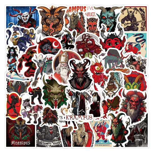 10-60pcs krampus stickers Horror Graffiti Stickers for DIY Luggage Laptop Skateboard Motorcycle Bicycle Stickers