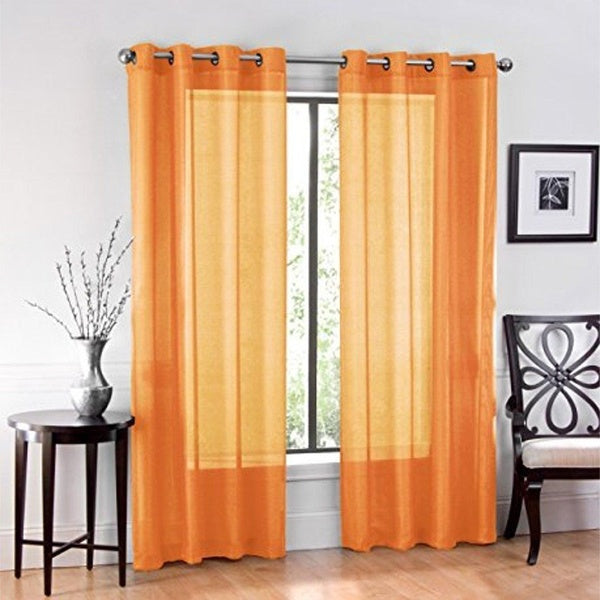 Ruthy's Textile 2 Piece Window Sheer Curtains Grommet Panels 54" X 84" Total 108" X 84" Inch Length for Bedroom-Living Room
