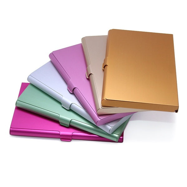 Creative business card case stainless steel Aluminum Holder Metal Box Cover Credit Men business card holder card metal Wallet