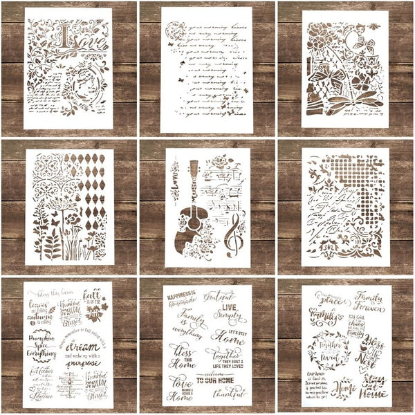 A4 Size DIY Craft Layering Letter Stencil For Wall Painting Scrapbooking Stamping Stamp Album Decorative Embossing Paper Card stencilstemplate stenci