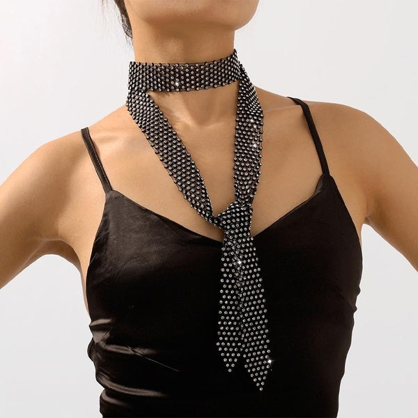 Women's creative collar fashion bow tie trend necklace personality diamond temperament necklace accessories Matron Inn