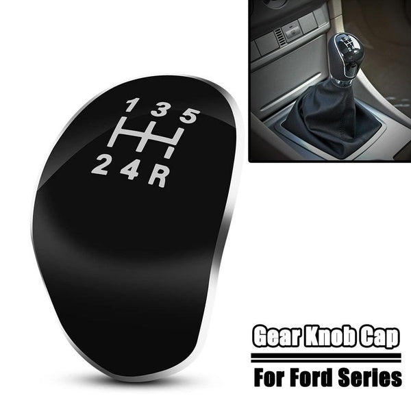 5 Speed Car Gear Knob Cap Trim Badge Emblem Chrome Shifter Head Cover For Ford Focus MK2 MK3 Fiesta C-max B-max Galaxy Kuga