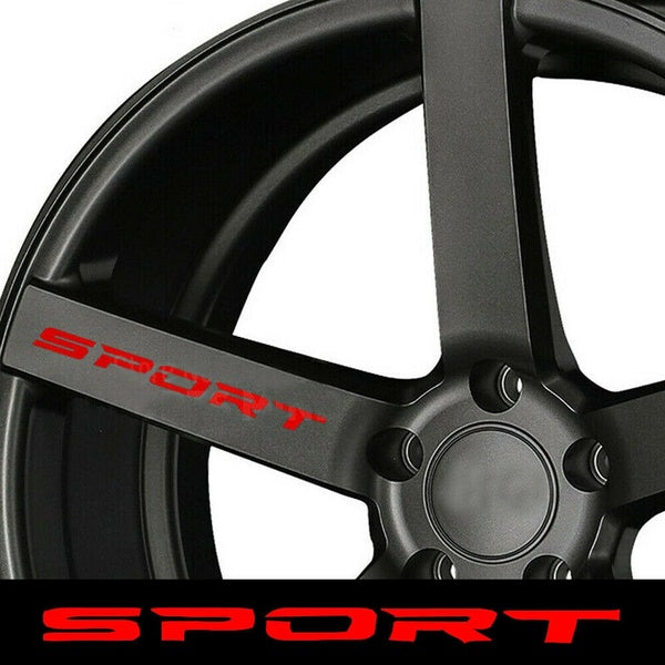 13CM*0.9CM 4x SPORT Style Car Rims Wheel Hub Racing Sticker Graphic Decal Strip Accessories