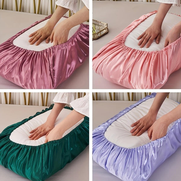 2pcs Soft And Breathable Satin Pillowcase With Elastic Cord - Perfect For A Comfortable Sleep In Your Bedroom