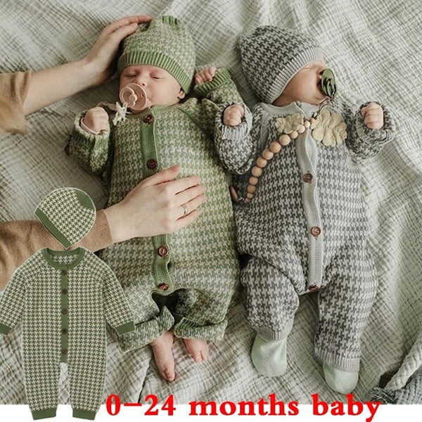 Autumn Winter Baby Clothes Newborn Boys Girls Solid Knitted Long Sleeve Rompers Toddler Kids Jumpsuit Wear Infant Kids