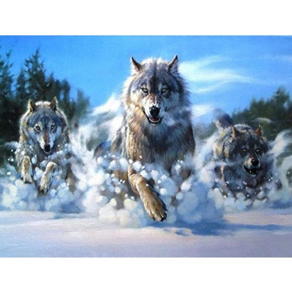Diamond Painting Kits for Adults Kids, 5D DIY Wolf Diamond Art Accessories with Full Drill for Home Wall Decor