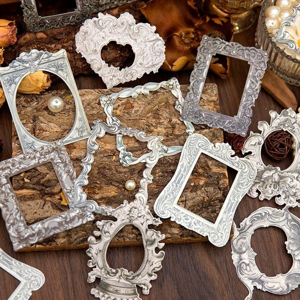 10Pcs Classical Romance Series Decorative Frame Material Paper Perfect for Journaling Diy Scrapbooking Supplies
