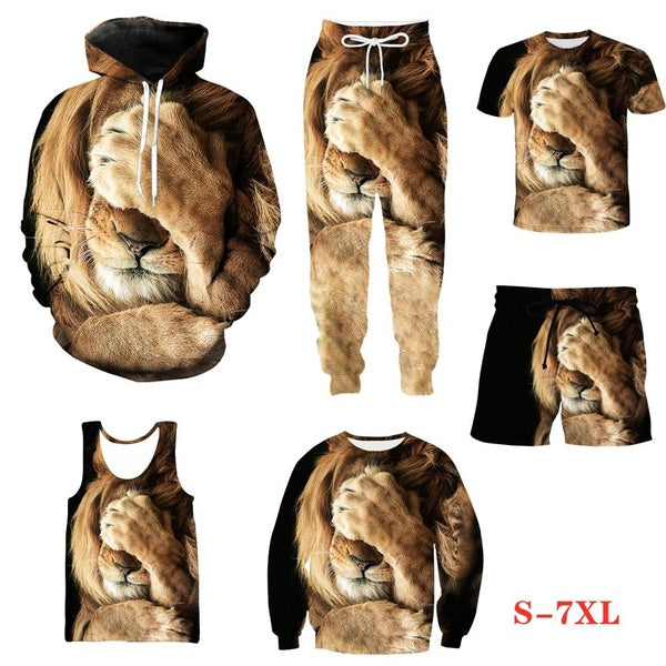 New Hot Plus-size S-7XL Selling Lion Men Women Printing Harajuku Style T Shirt -hoodies- Sweatshirts-pants-shorts-vest-Zip Hoodies