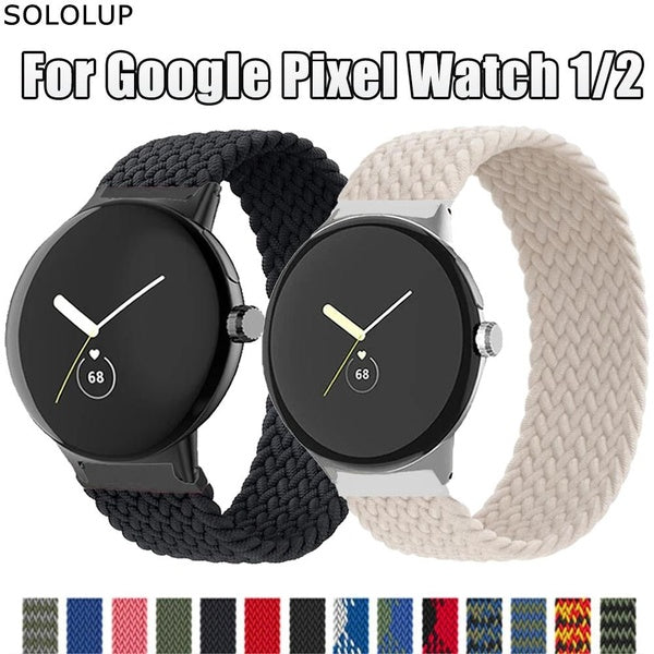 SOLOLUP Nylon Band for Google Pixel Watch - Pixel Watch 2 Braided Elastic Nylon band Accessories for Smartwatch Pixel Watch Active strap belt Bracele
