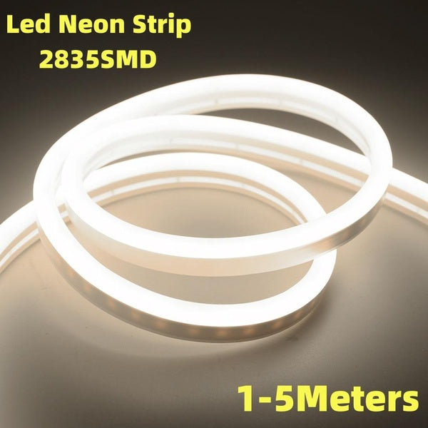 Bande lumineuse Led Flexible au néon, DC12V, SMD 2835, barre de corde souple, Tube en caoutchouc de Silicone, bande lumineuse étanche pour l'extérieu