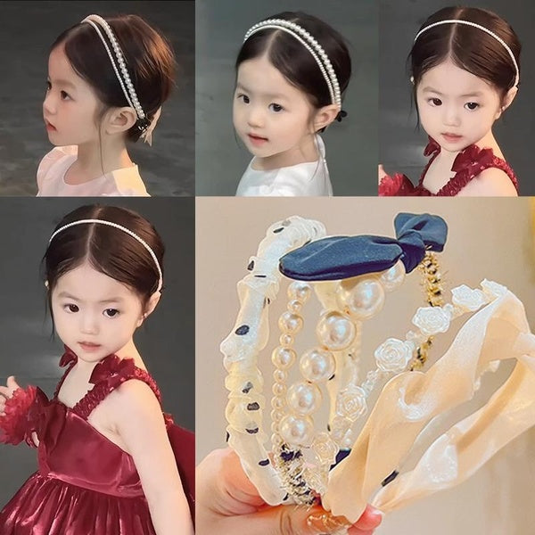 Kids Cute Hairbands Girls Lovely Bowknot Children's Hair Hoop Yarn Flower Headbands Kids Headwears Korean Princess Hair Accessories Matron Inn