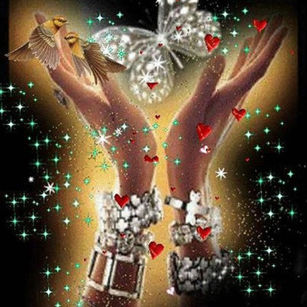 5D Diamond Painting Full Drill Kits for Adults, Hand Butterfly DIY Diamond Embroidery Full Drill For Home Decor