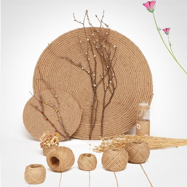 30m-32.8ft Jute Rope Natural Twine String for Artworks, DIY Crafts, Gift Wrapping, Christmas Wedding Garden Decorate (Natural Color)