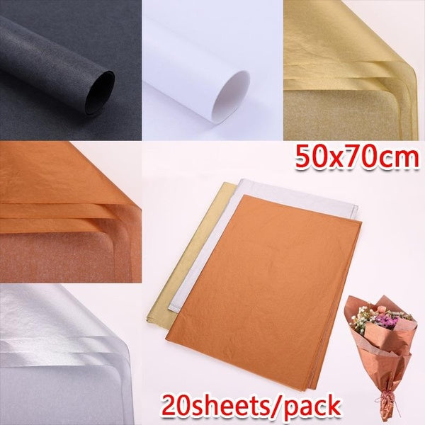 20 Sheets Paper Metal Color Tissue Paper Wine Gift Wrapping Paper Diy Craft