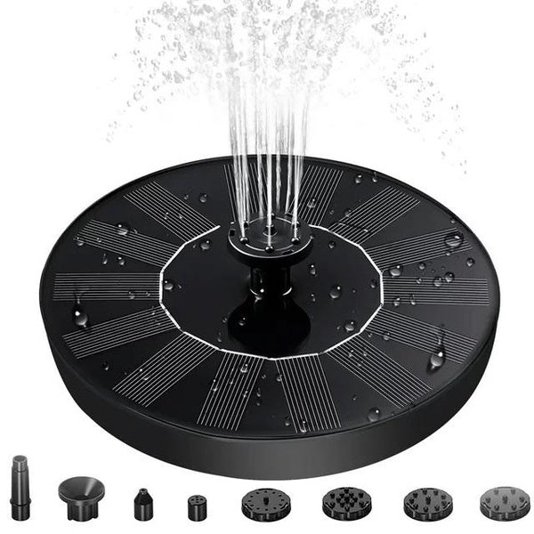 6 Different Spray Heads Solar Fountain Pump Energy-saving Plants Watering Kit Water Fountain Pump Kit for Bird Bath Garden Back Yard and Small Pond