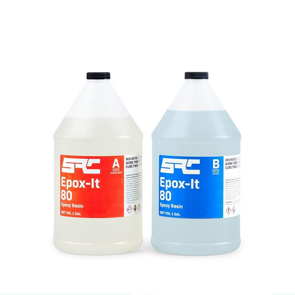 Clear Epoxy Resin Epox It 80 Epoxy Resin & Hardener Crystal Clear Coat for Wood Table Top, Bar, Countertop, Art 2 Gallon Kit