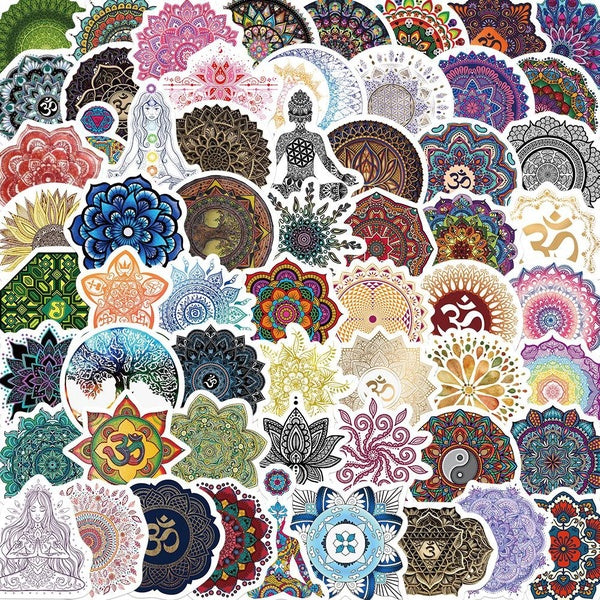10-60Pcs Mandala Flower Sticker Buddhism Yoga Graffiti Stickers for DIY Luggage Laptop Skateboard Motorcycle Bicycle Stickers