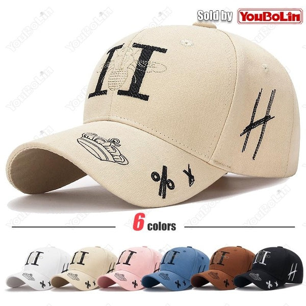 Version coréenne du nouveau style graffiti rue mode chapeau dames décontracté parasol broderie couronne abeille casquette de baseball hommes