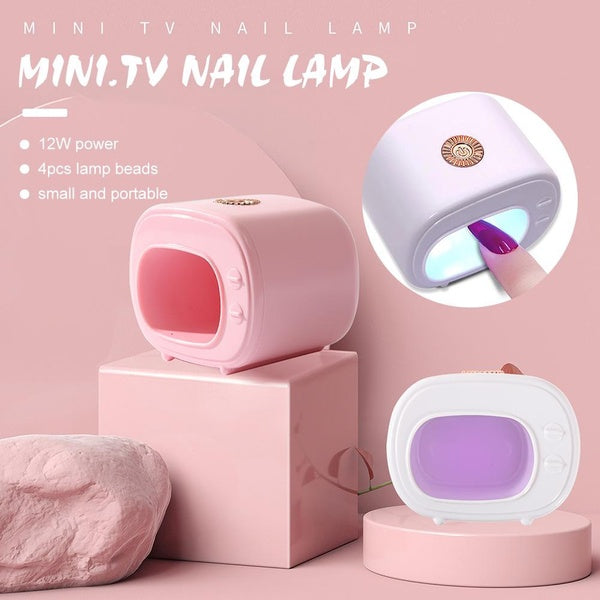 Cute Little TV UV LED Nail Lamp 4 Lamp Beads One Key Control Mini Nail Dryer Light One Finger UV Nail Lamp Nail Light for Gel