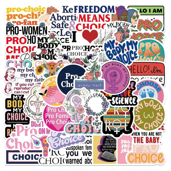 10-50Pcs Against Abortion Stickers Feminist Sticker Graffiti Stickers for DIY Luggage Laptop Skateboard Motorcycle Bicycle Stickers