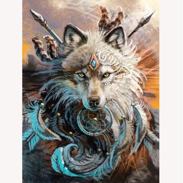 5d Square Diamond Painting Animal Wolf Fighting Cross Stitch Diamond Embroidery Full Diamond Scenery Rhinestones Home Decor Gift