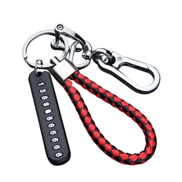 1PC Keychain Accessories Pendant Keychain Gift for Husband High Car Key Ring Anti-Lost Number Plate Braided Rope Pendant Keychain Holder Punk