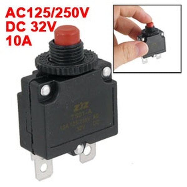 1.8" Tall AC 10A Circuit Breaker Overload Protector for Air Compressor