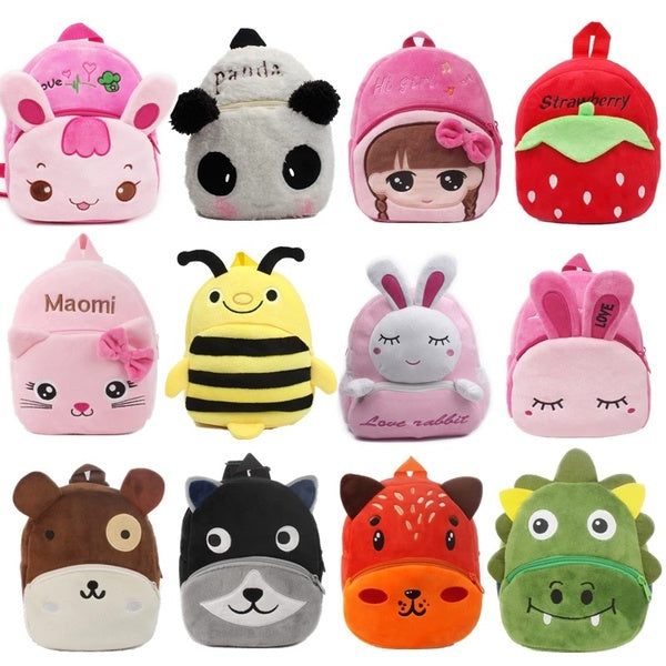 Baby Girls Backpack Kids Cute Plush Backpacks Children School Bags 3D Cartoon Animal Book Bag for Boy Girl Mini Toddler 0-4Y
