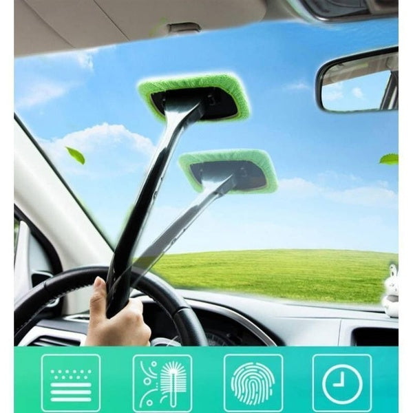 1PC Car Window Cleaner Brush Kit Windshield Wiper Microfiber Brush Auto Cleaning Wash Tool With Long Handle Car Accessories 3 Colors
