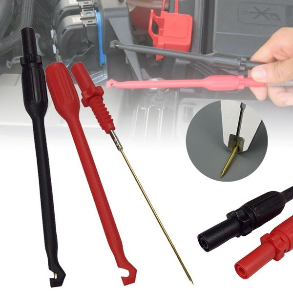 2pcs 4mm 10A Automotive Test Lead Kit Power Probe Wire test wire Piercing Clip Puncture New