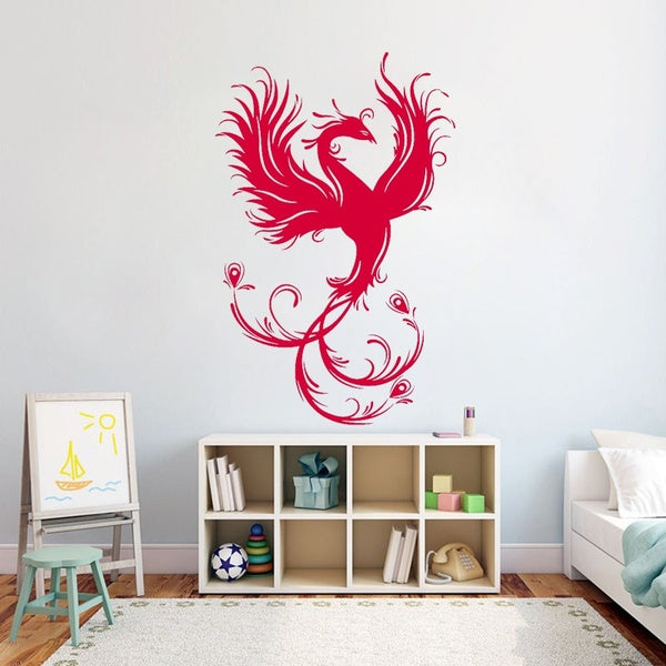 Phoenix Bird Wall Decal Ancient Animal Vinyl Sticker Fantasy Greek Mythology Art Decorations for Home Room Bedroom