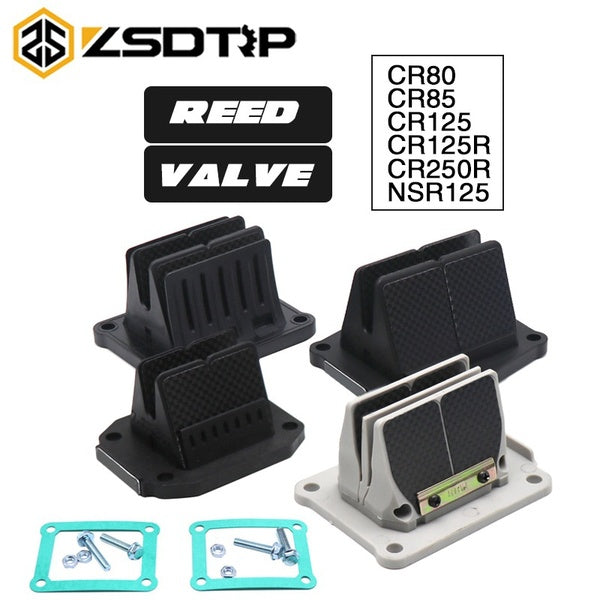 ZSDTRP V4R01D V305A CR125R V381S Reed Valve Kit V-F 4R Reed Valve Cage Block Carbon Fiber for Honda