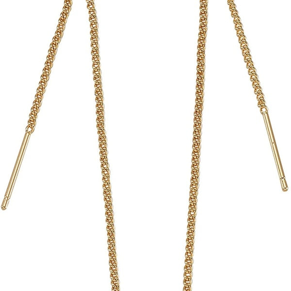 10pcs fils d'oreille en or 18 carats avec boucle 3,2 pouces de long chaîne gland chaîne boucles d'oreilles pendantes