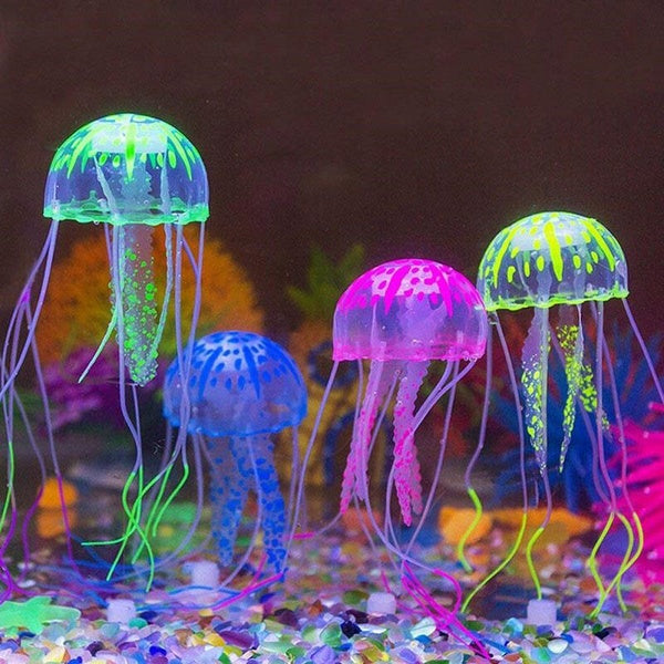 Artificielle Nager Effet Rougeoyant Méduse Aquarium Décoration Fish Tank Sous-Marin Plante Vivante Rougeoyante Ornement Paysage Aquatique